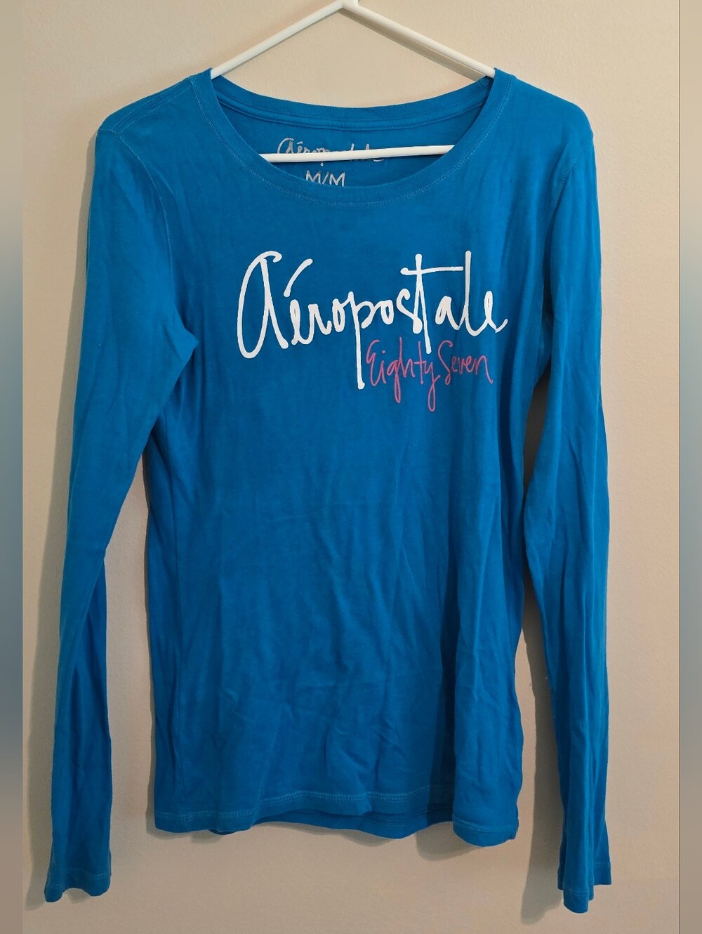 Aeropostale Teal Blue Long Sleeve Logo Shirt